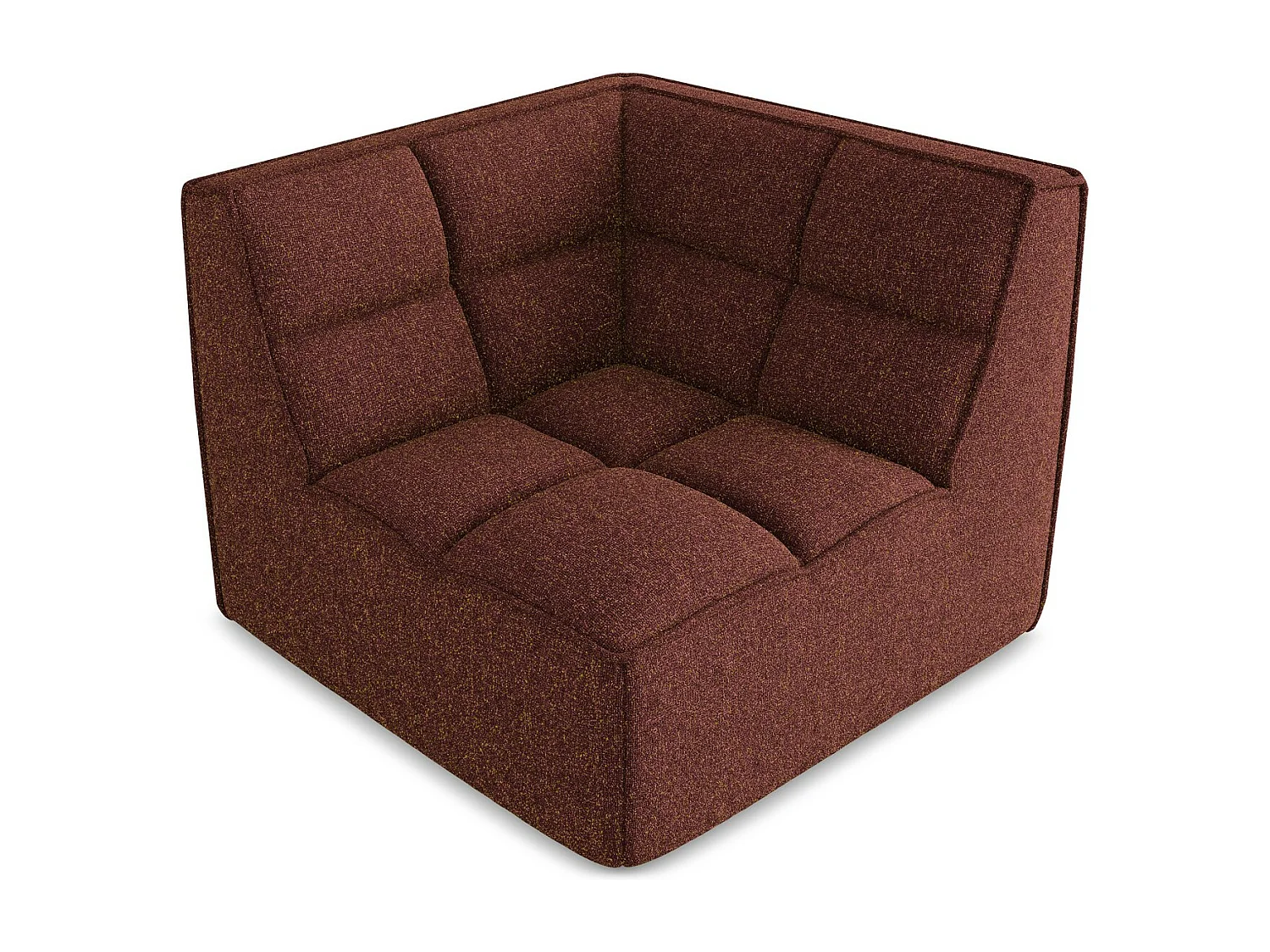 Fauteuil d'angle pour canapé modulable en tissu texturé - bourgogne - KALAI