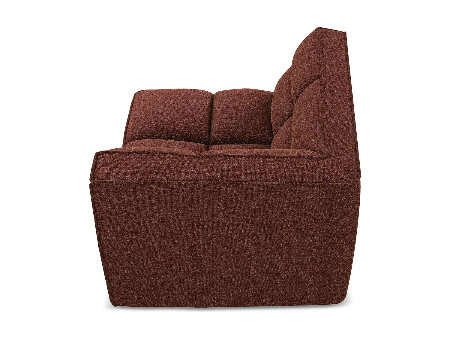 Fauteuil d'angle pour canapé modulable en tissu texturé - bourgogne - KALAI