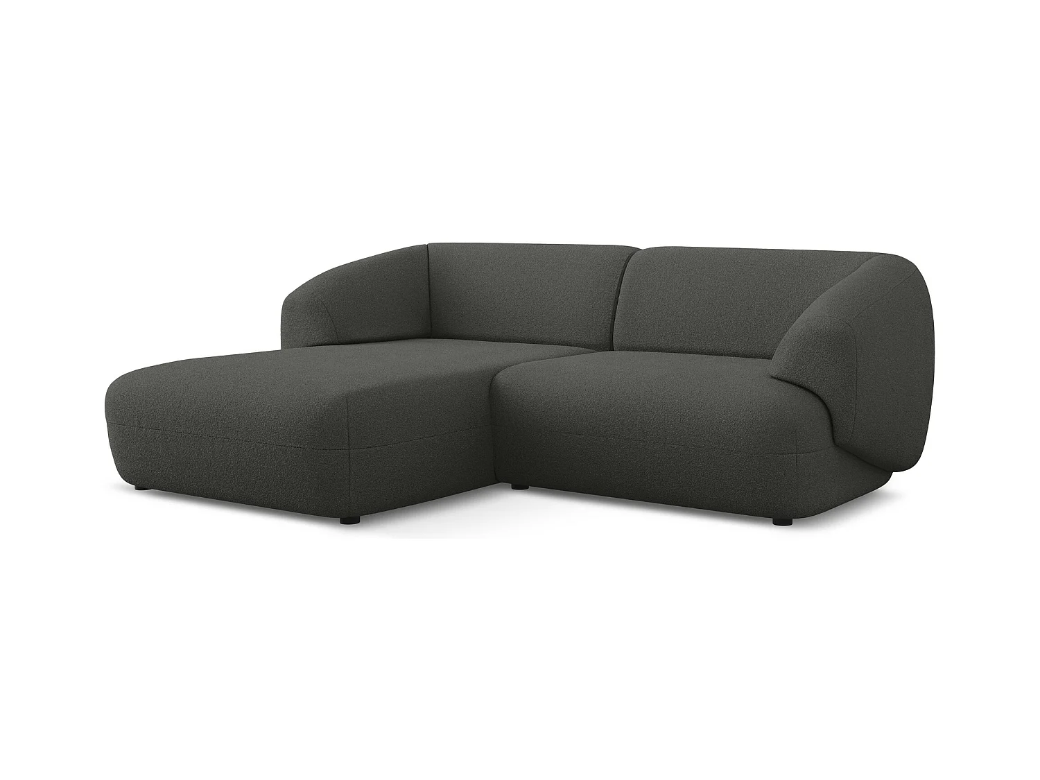 2,5-Sitzer Modulares Ecksofa - Ecke Links - Bouclé - Graphit - MOANA