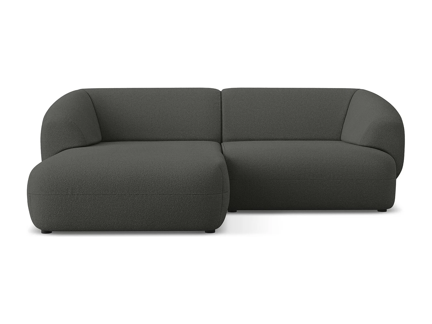 Sofá modular 2,5 plazas izquierdo de tela bouclé grafito - MOANA