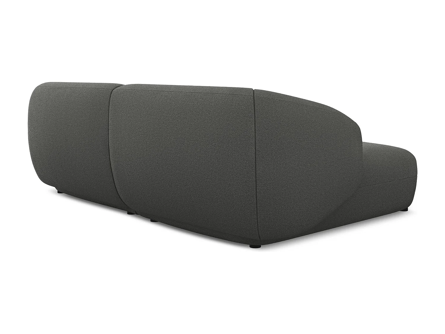 Sofá modular 2,5 plazas izquierdo de tela bouclé grafito - MOANA