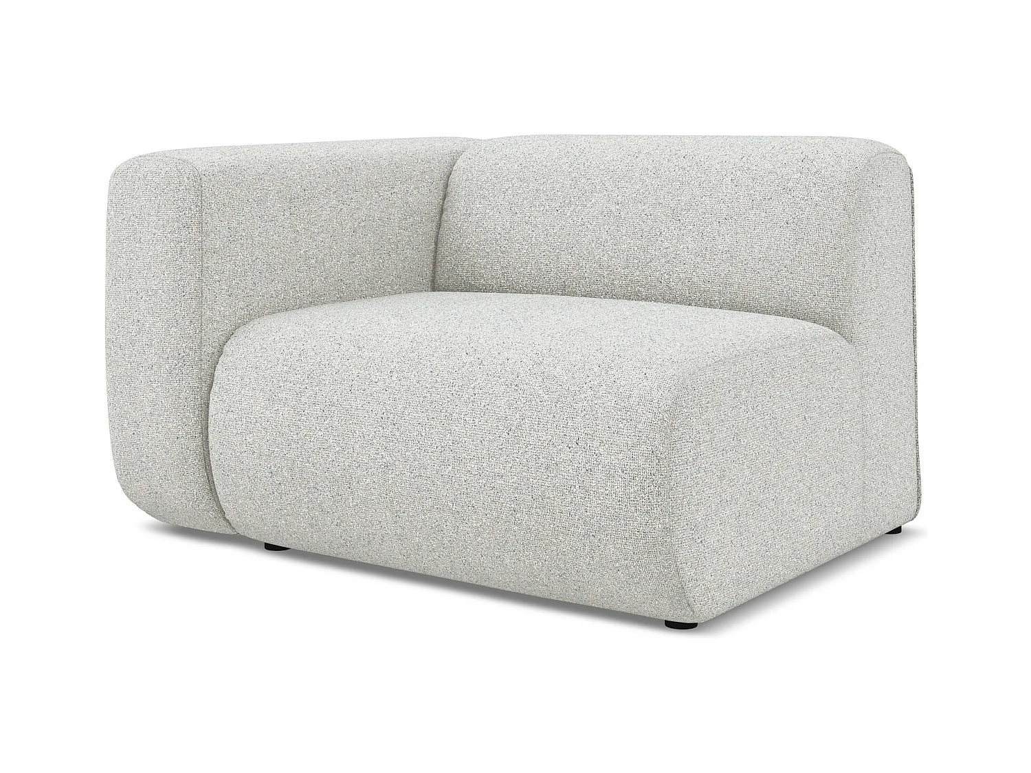 Module avec accoudoirs gauche en tissu texturé - beige - EKAHI