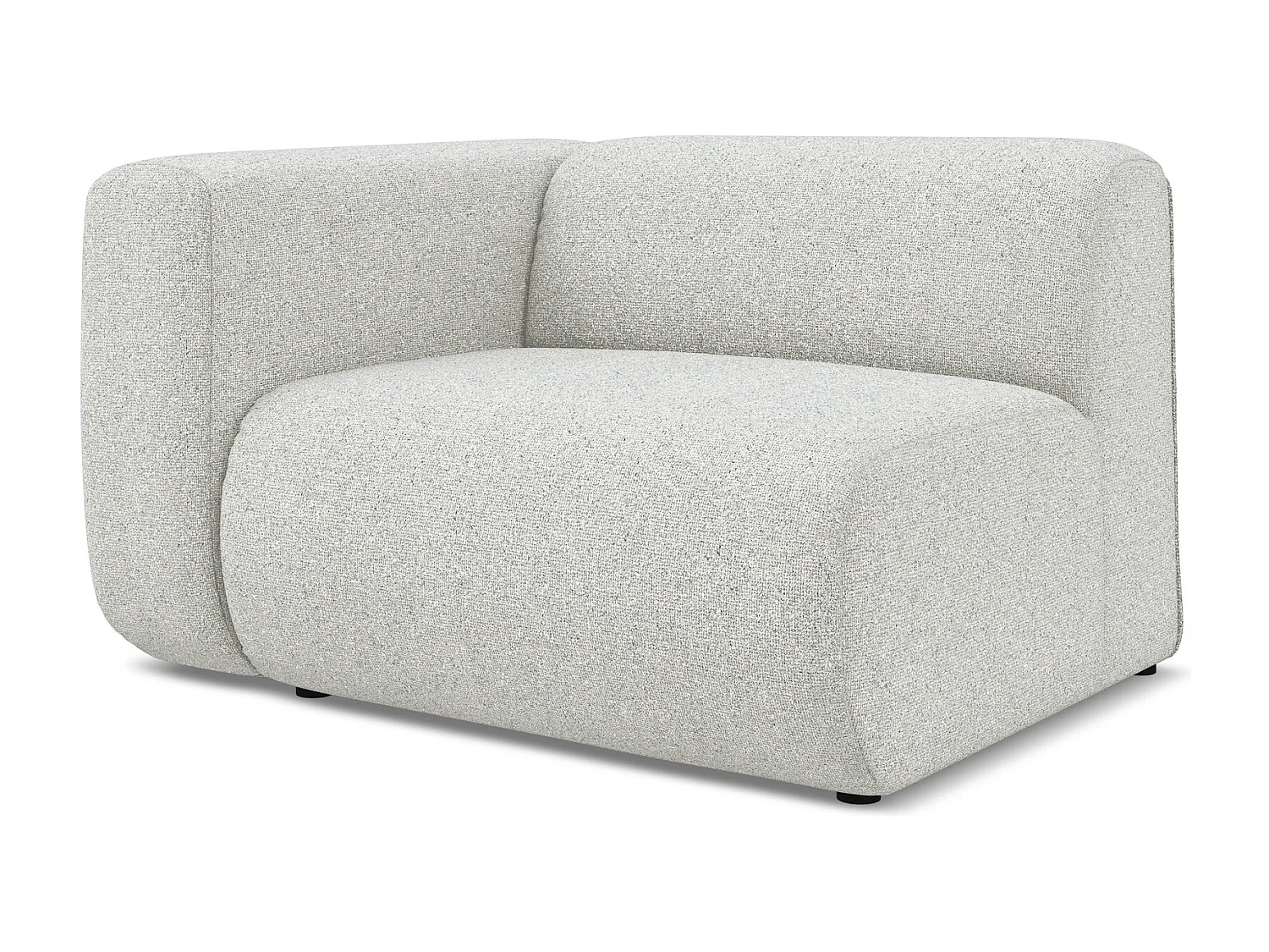 Module avec accoudoirs gauche en tissu texturé - beige - EKAHI