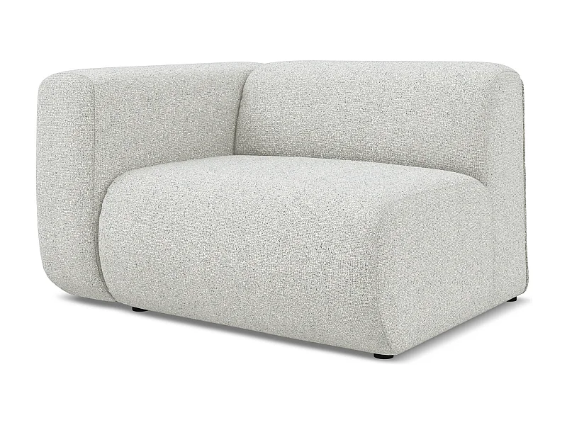 Bankmodule met armleuning links van beige textuurstof - EKAHI