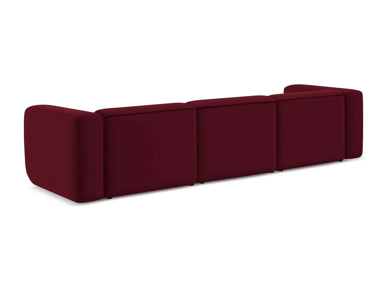 Modulares 4-Sitzer Sofa - - Samt - Burgund - EKAHI