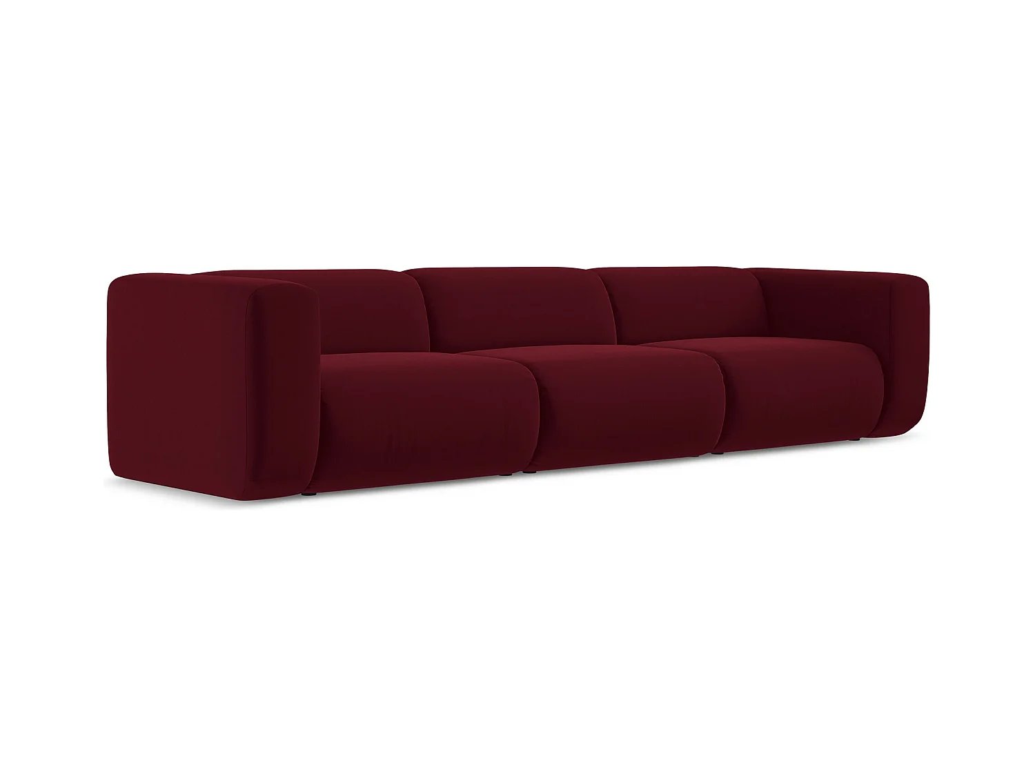 Modulares 4-Sitzer Sofa - - Samt - Burgund - EKAHI