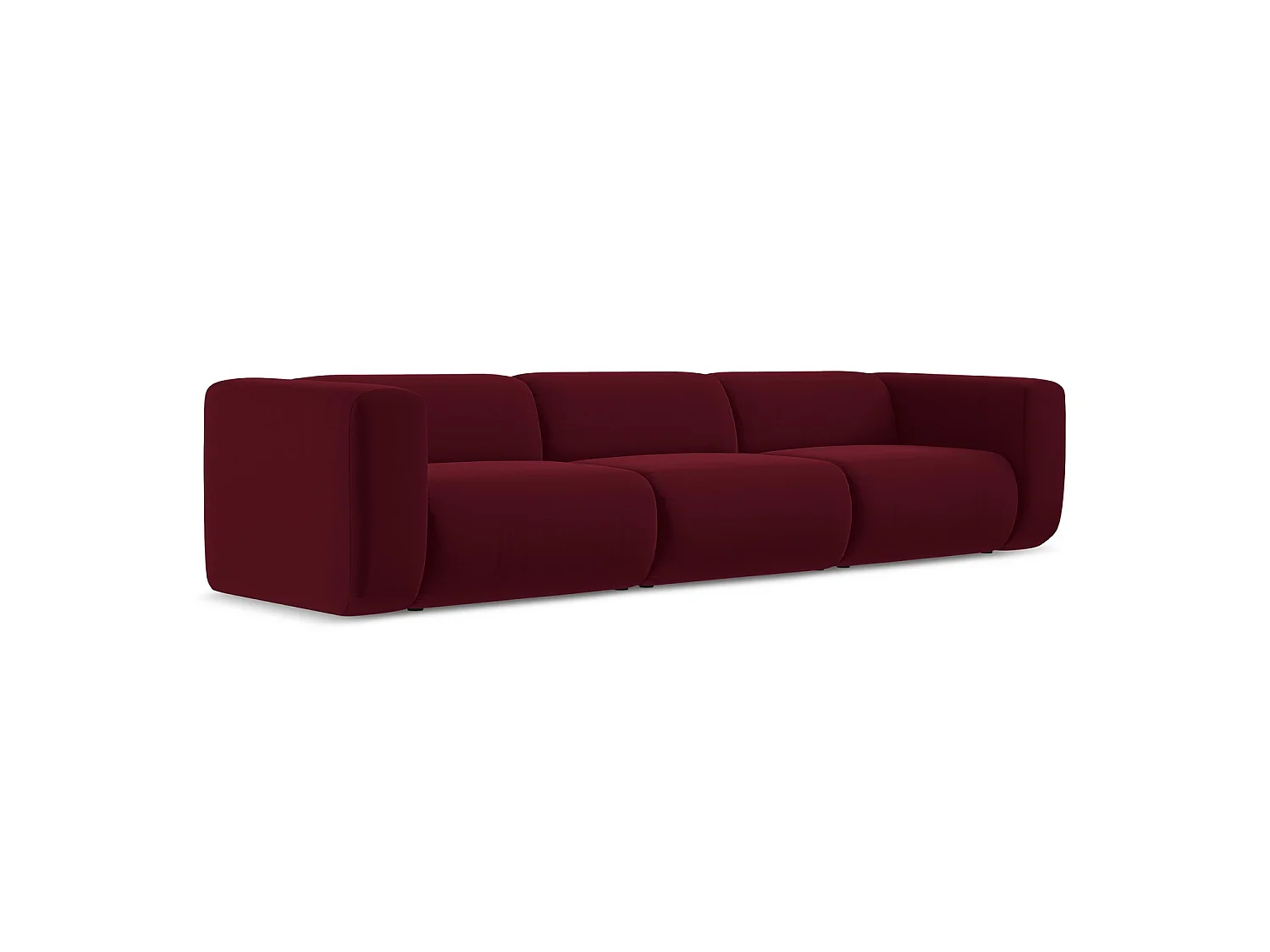 Modulares 4-Sitzer Sofa - - Samt - Burgund - BARI