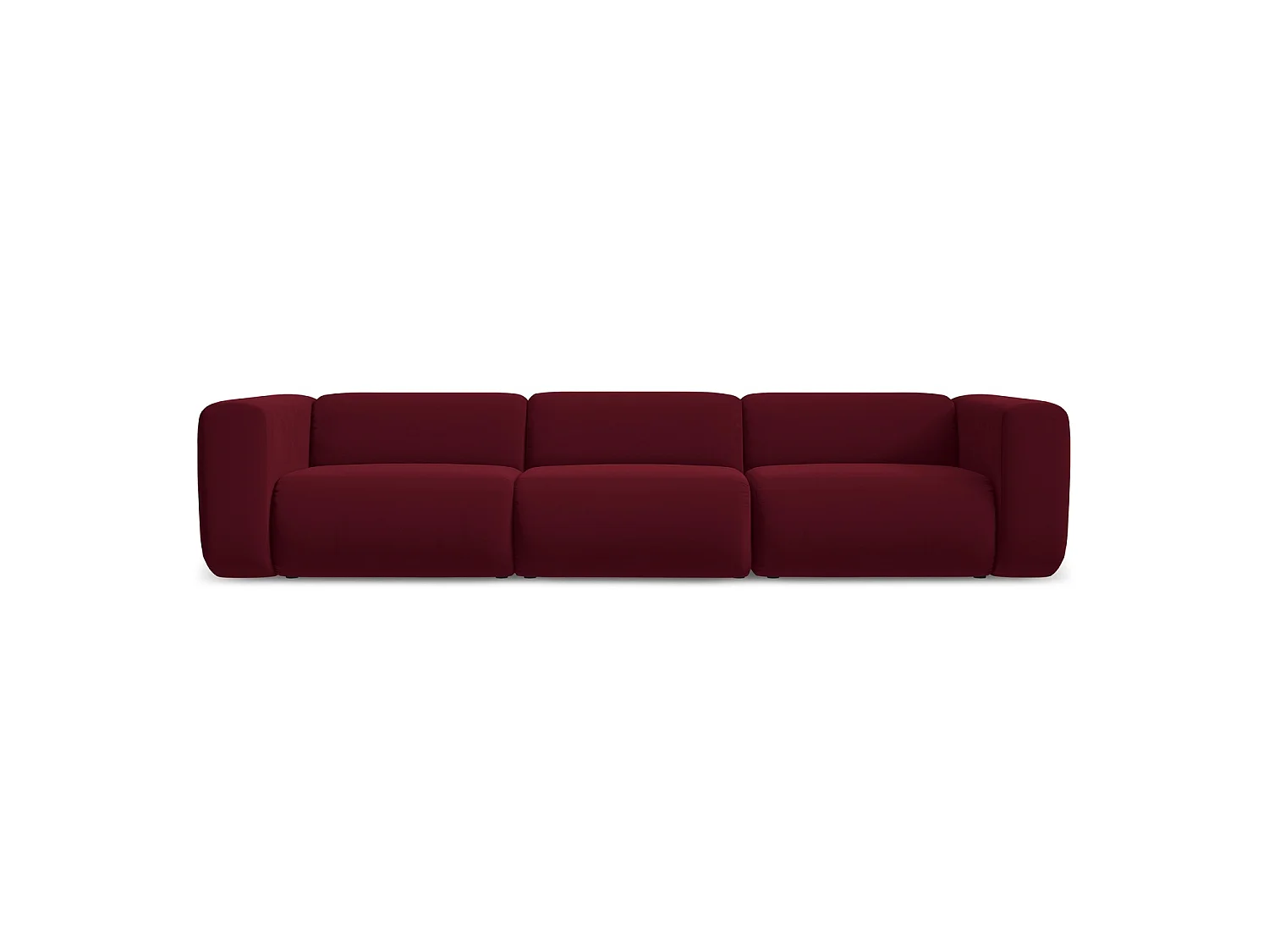 Modulares 4-Sitzer Sofa - - Samt - Burgund - BARI