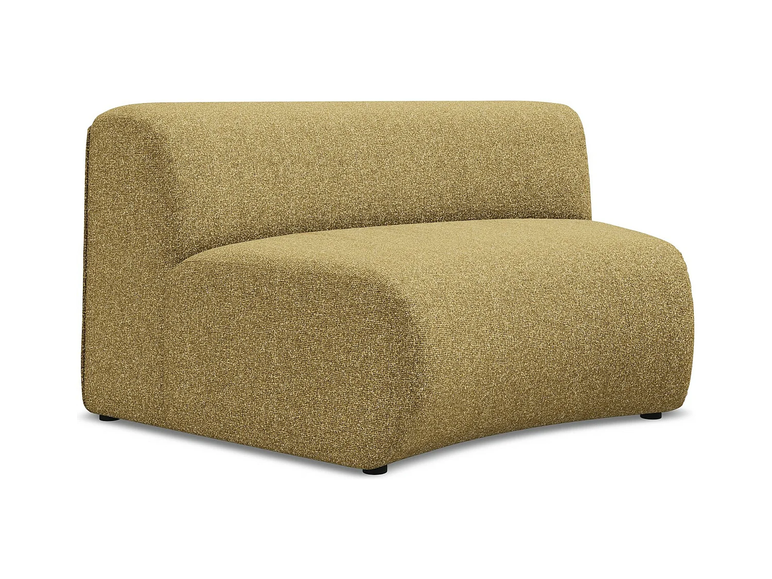 Fauteuil d'angle pour canapé modulable en tissu texturé - moutarde - EKAHI