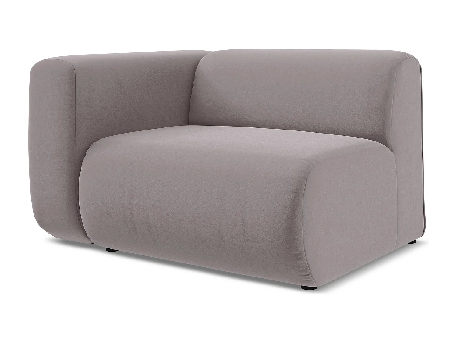 Module avec accoudoirs gauche en velours - lavande - EKAHI