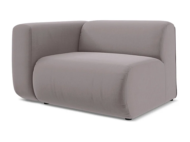 Module avec accoudoirs gauche en velours - lavande - EKAHI
