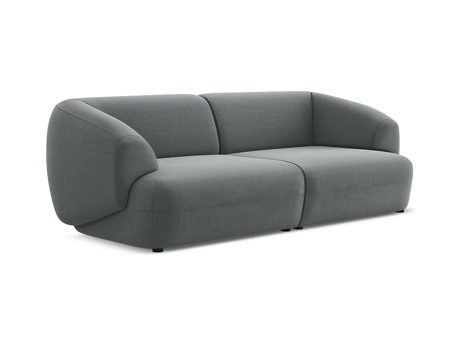 Modulares 4-Sitzer Sofa - - Samt - Stahl - MOANA