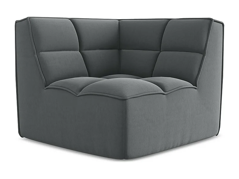 Modular - Ecksofa - Samt - Stahl - KALAI
