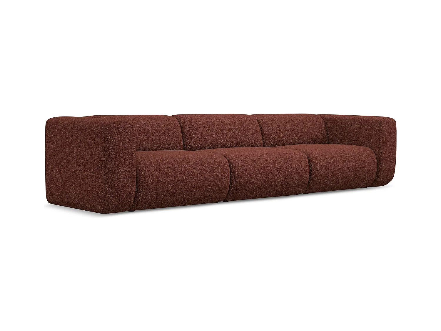 Canapé modulable 4 places en tissu texturé - bourgogne - EKAHI