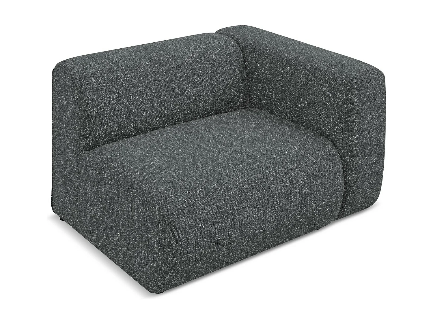 Module avec accoudoirs droit en tissu texturé - graphite - EKAHI