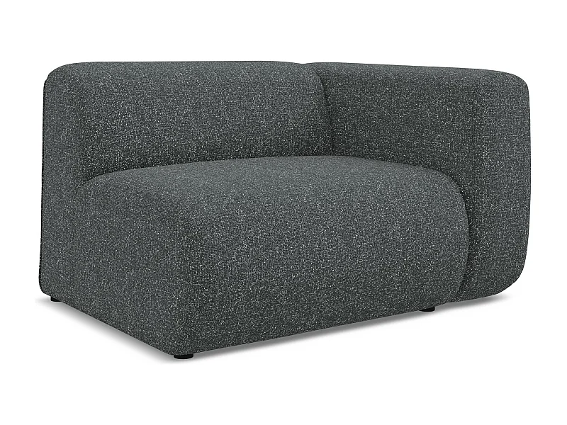 Bankmodule met armleuning rechts van grafiet textuurstof - EKAHI