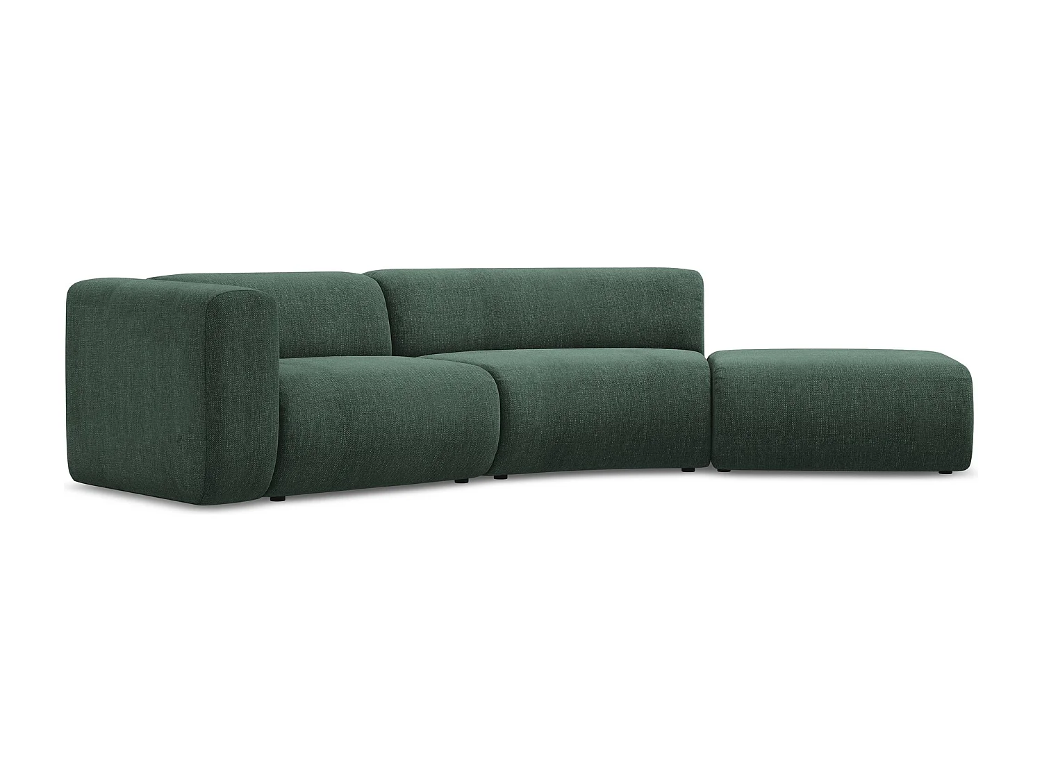 4-Sitzer Sofa Rechts - - Chenille - Grün - EKAHI