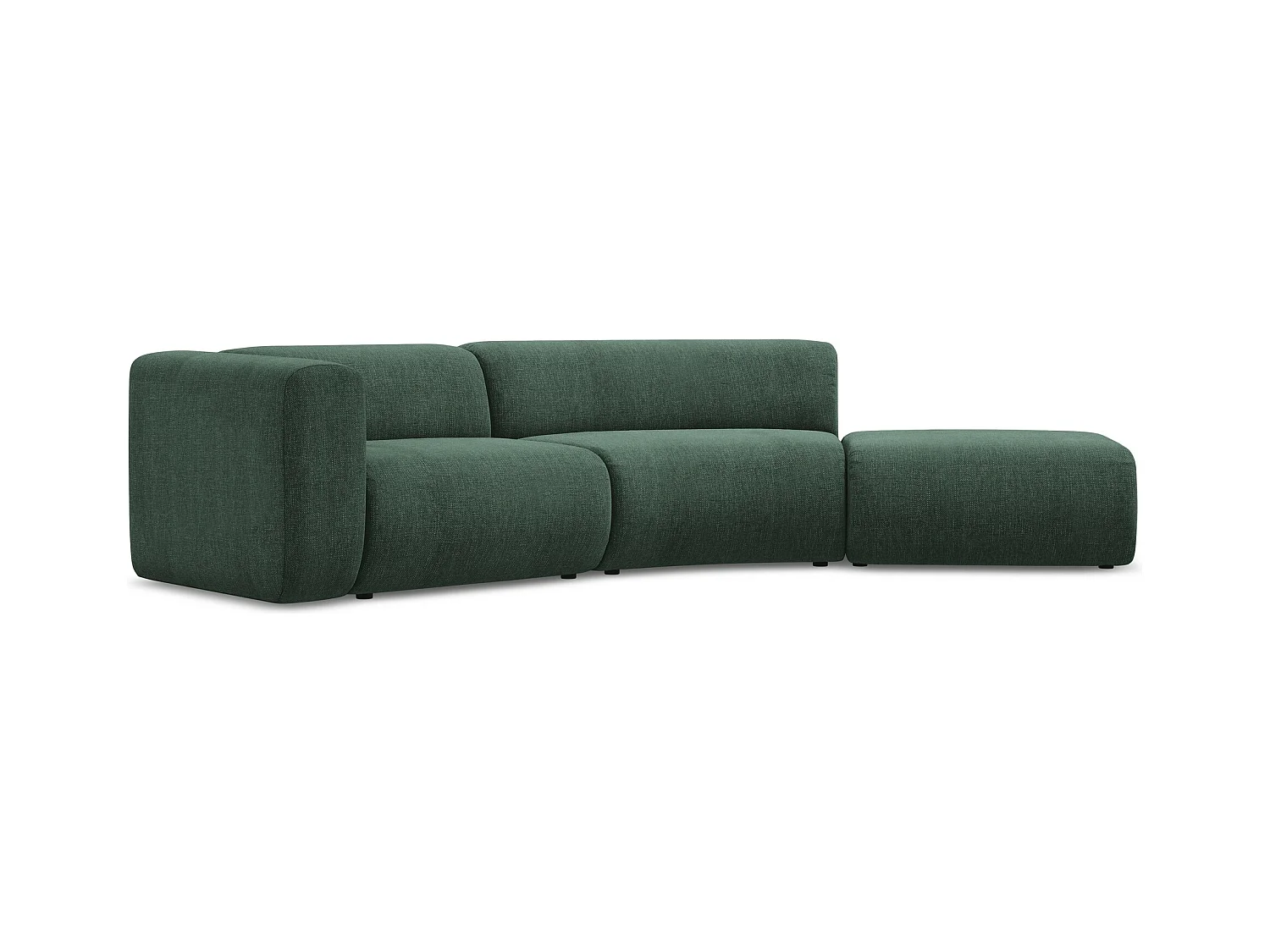 Canapé modulable 4 places droit en tissu chenille - vert - EKAHI