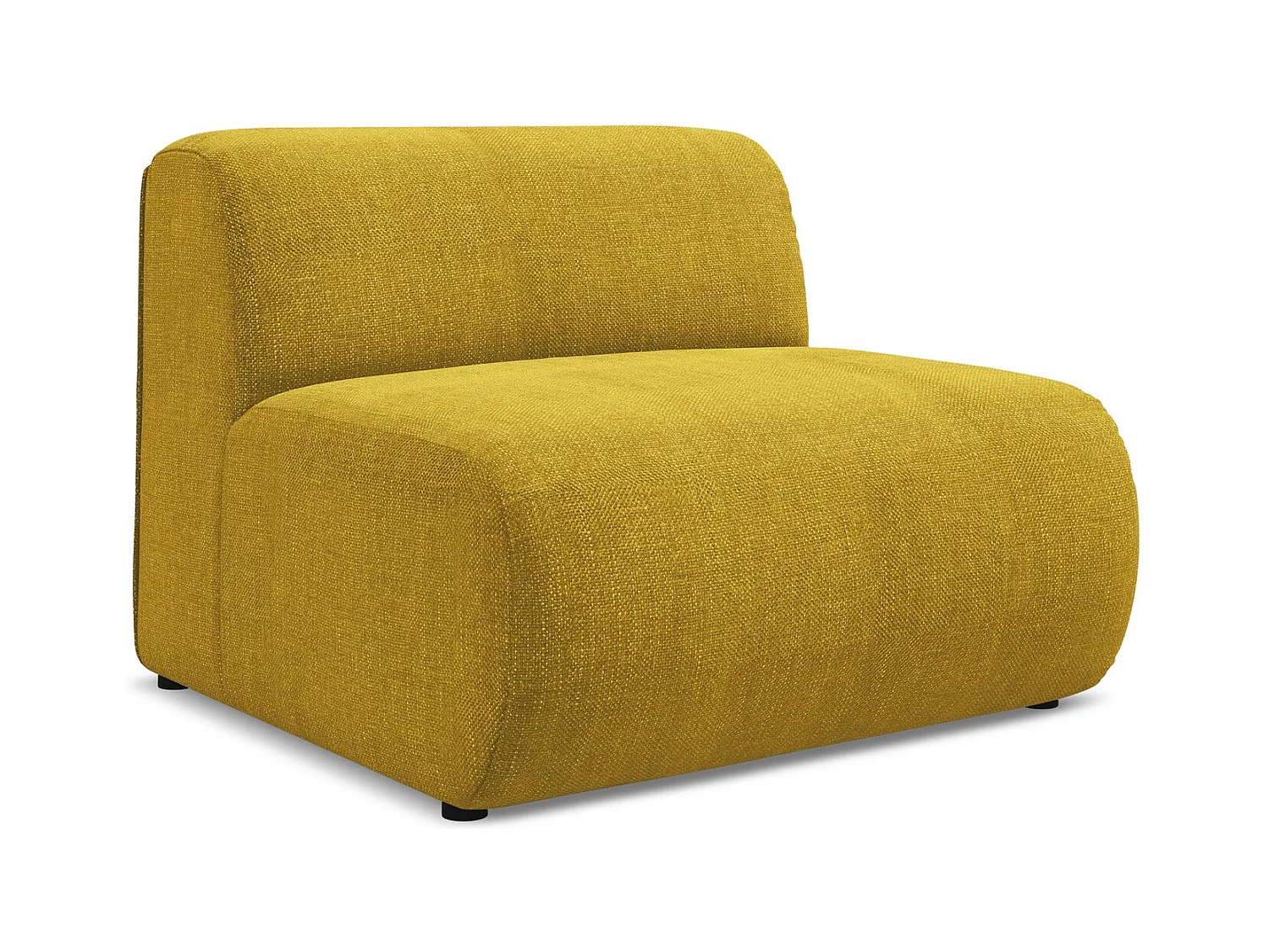 Fauteuil pour canapé modulable en tissu chenille - moutarde - EKAHI