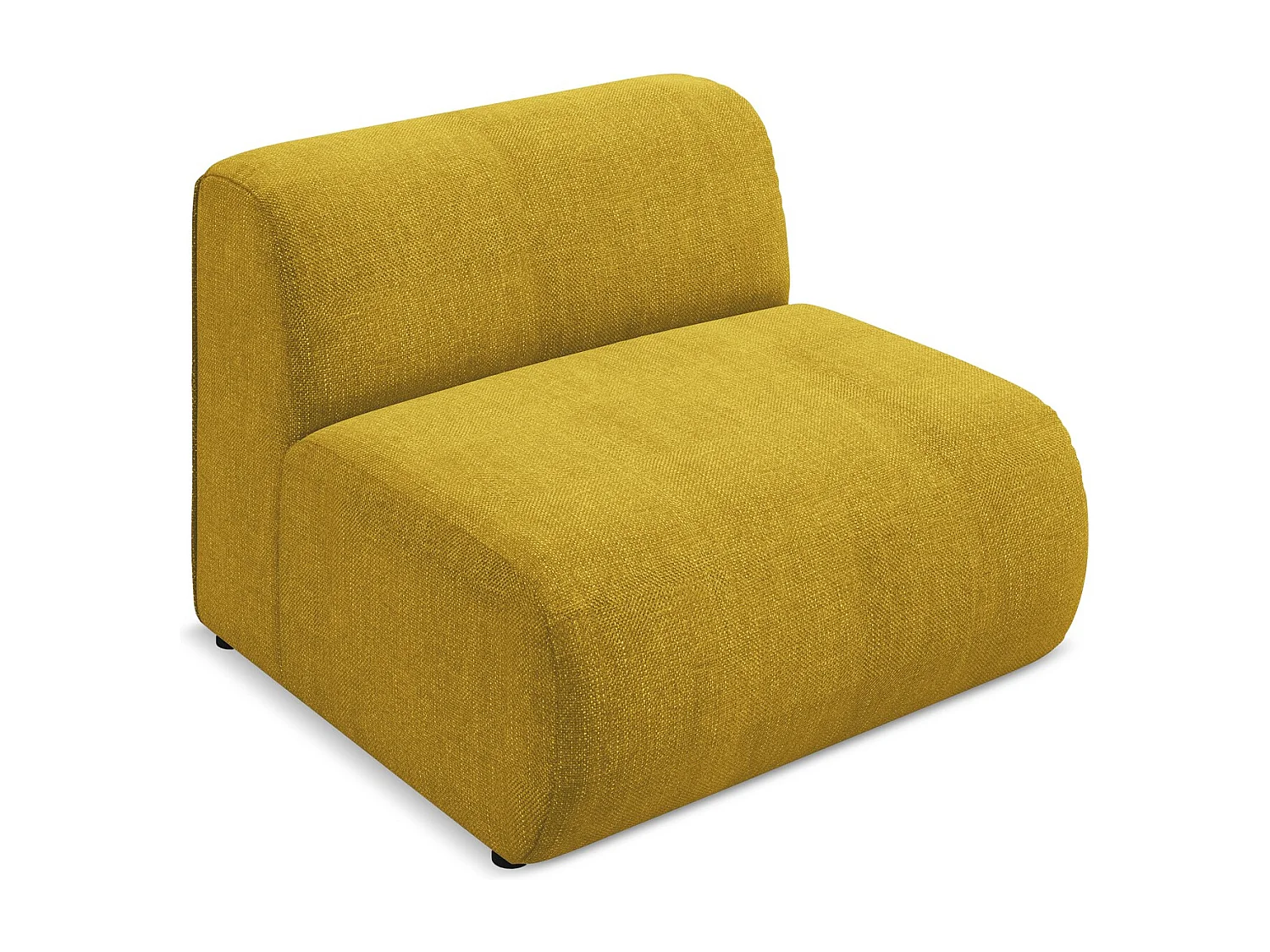 Bankmodule midden van mosterd chenille stof - EKAHI