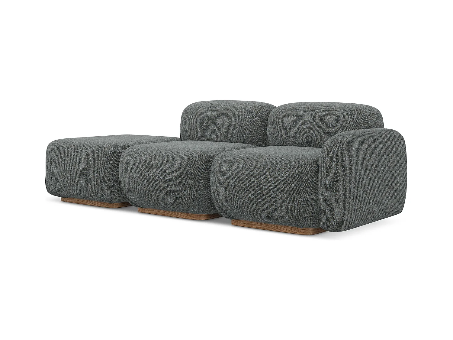 Driezits modulaire bank links van staal textuurstof - AILANI
