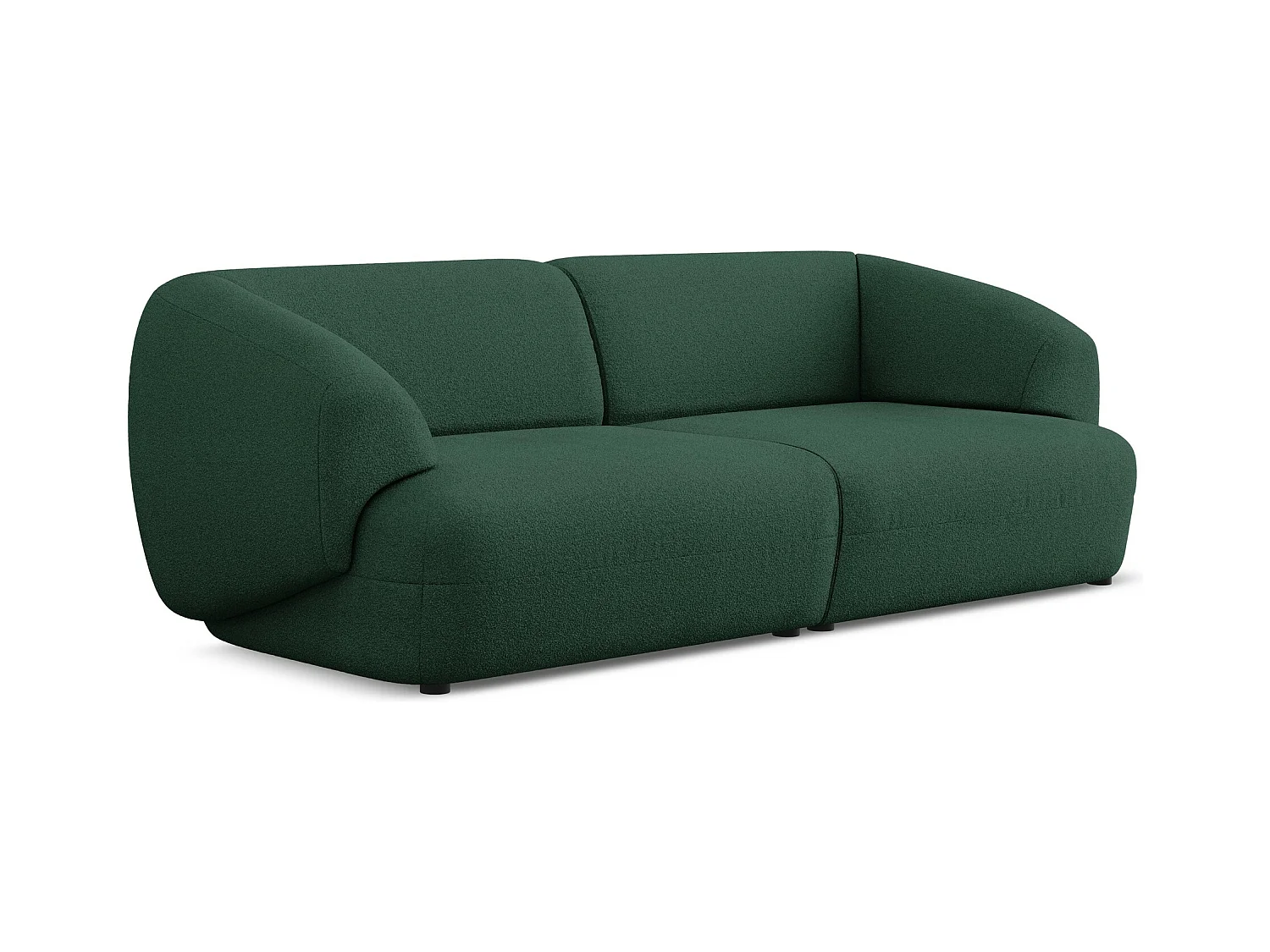 Modulares 4-Sitzer Sofa - - Bouclé - Flaschengrün - MOANA