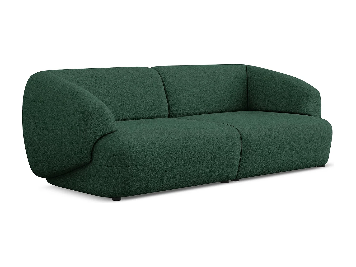 Canapé modulable 4 places en tissu bouclette - bouteille verte - MOANA