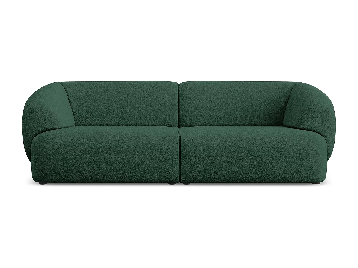 Canapé modulable 4 places en tissu bouclette - bouteille verte - MOANA