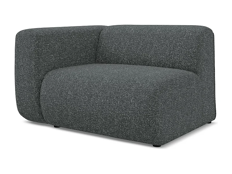Module avec accoudoirs gauche en tissu texturé - graphite - EKAHI