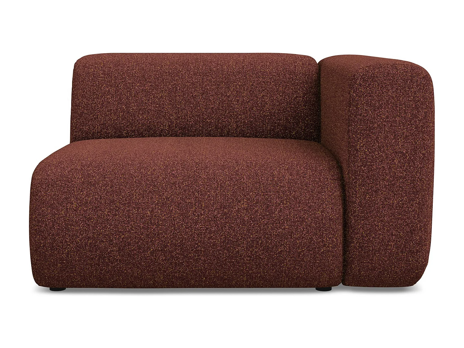 Module avec accoudoirs droit en tissu texturé - bourgogne - EKAHI