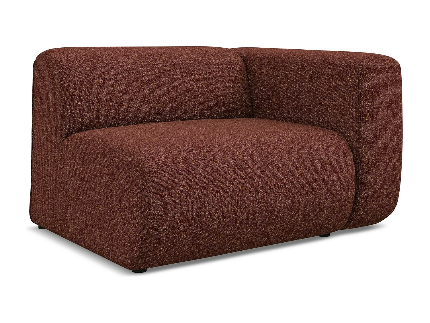 Module avec accoudoirs droit en tissu texturé - bourgogne - EKAHI