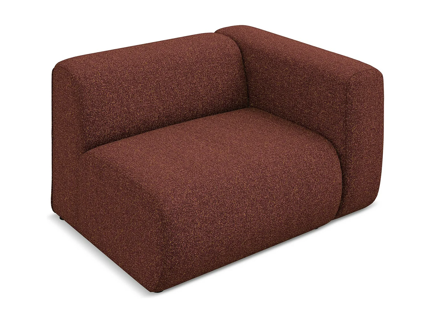 Module avec accoudoirs droit en tissu texturé - bourgogne - EKAHI