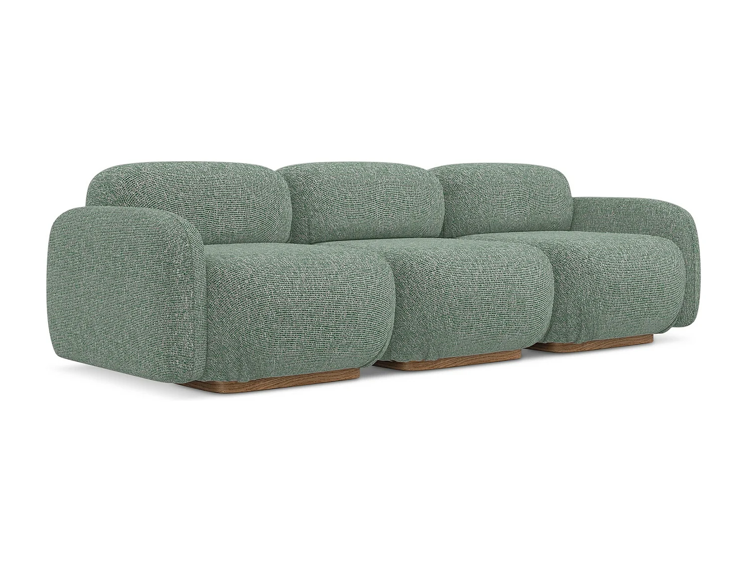 4-osobowa kanapa modułowa - z tkaniny strukturalnej - jasnozielony - AILANI