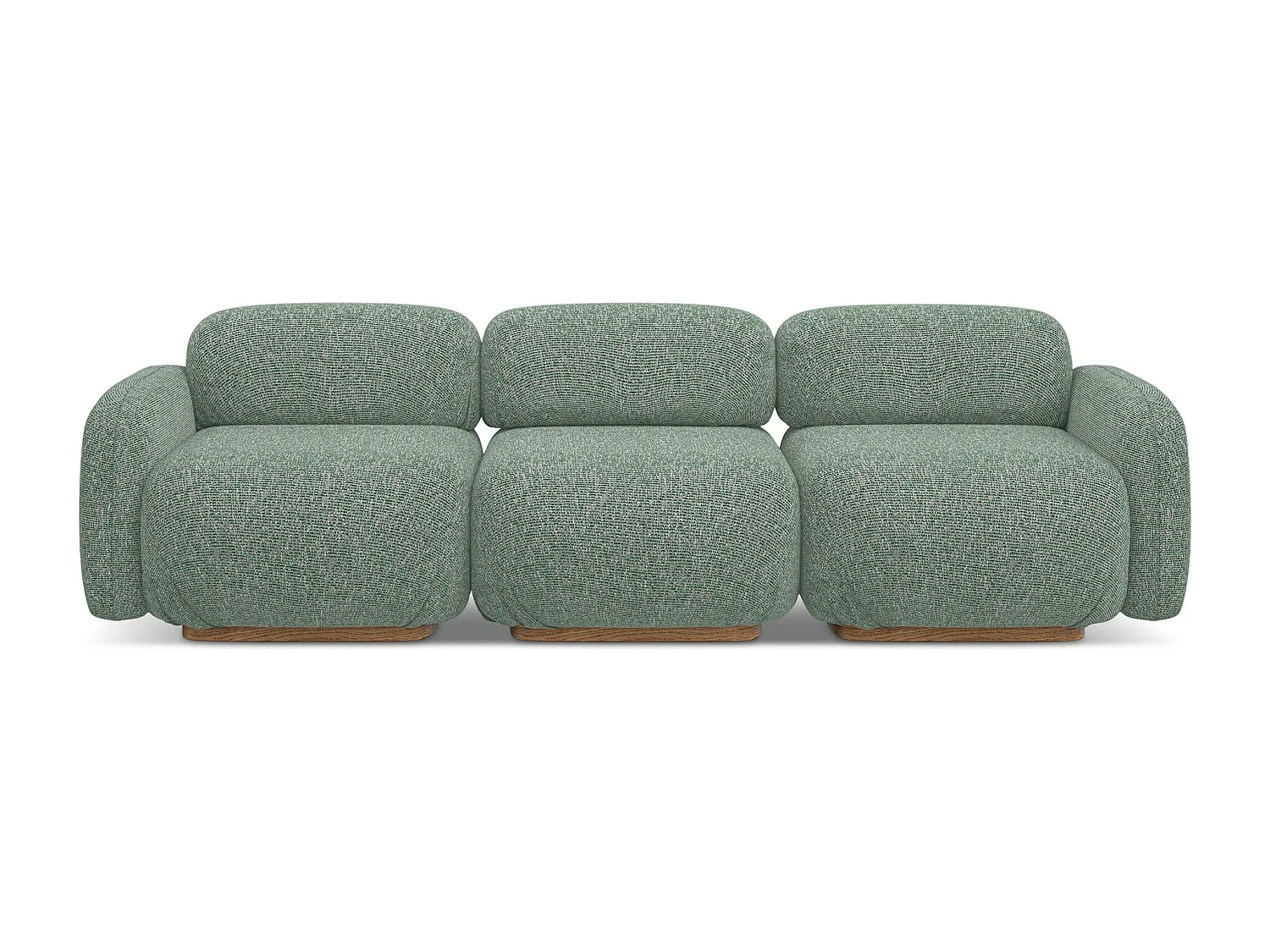 4-osobowa kanapa modułowa - z tkaniny strukturalnej - jasnozielony - AILANI