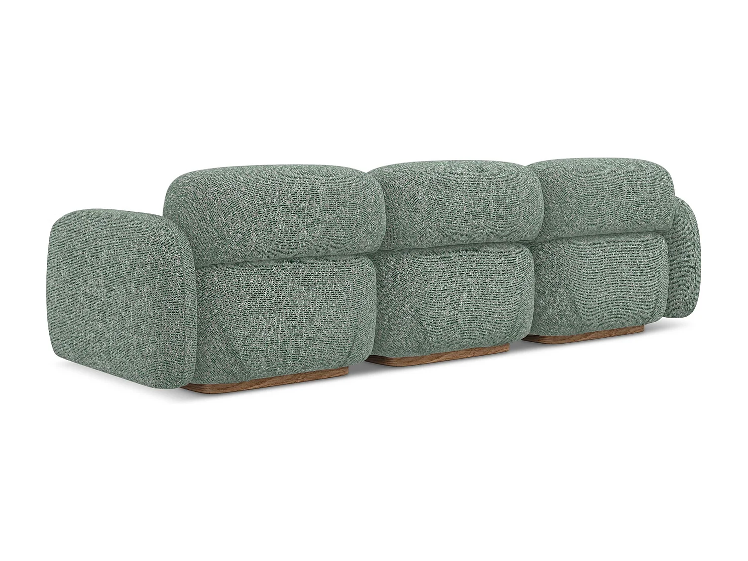 4-osobowa kanapa modułowa - z tkaniny strukturalnej - jasnozielony - AILANI