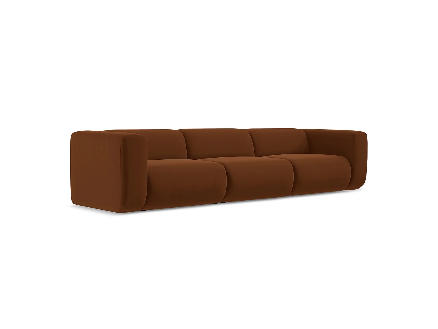 Vierzits modulaire bank van terracotta velours - BARI