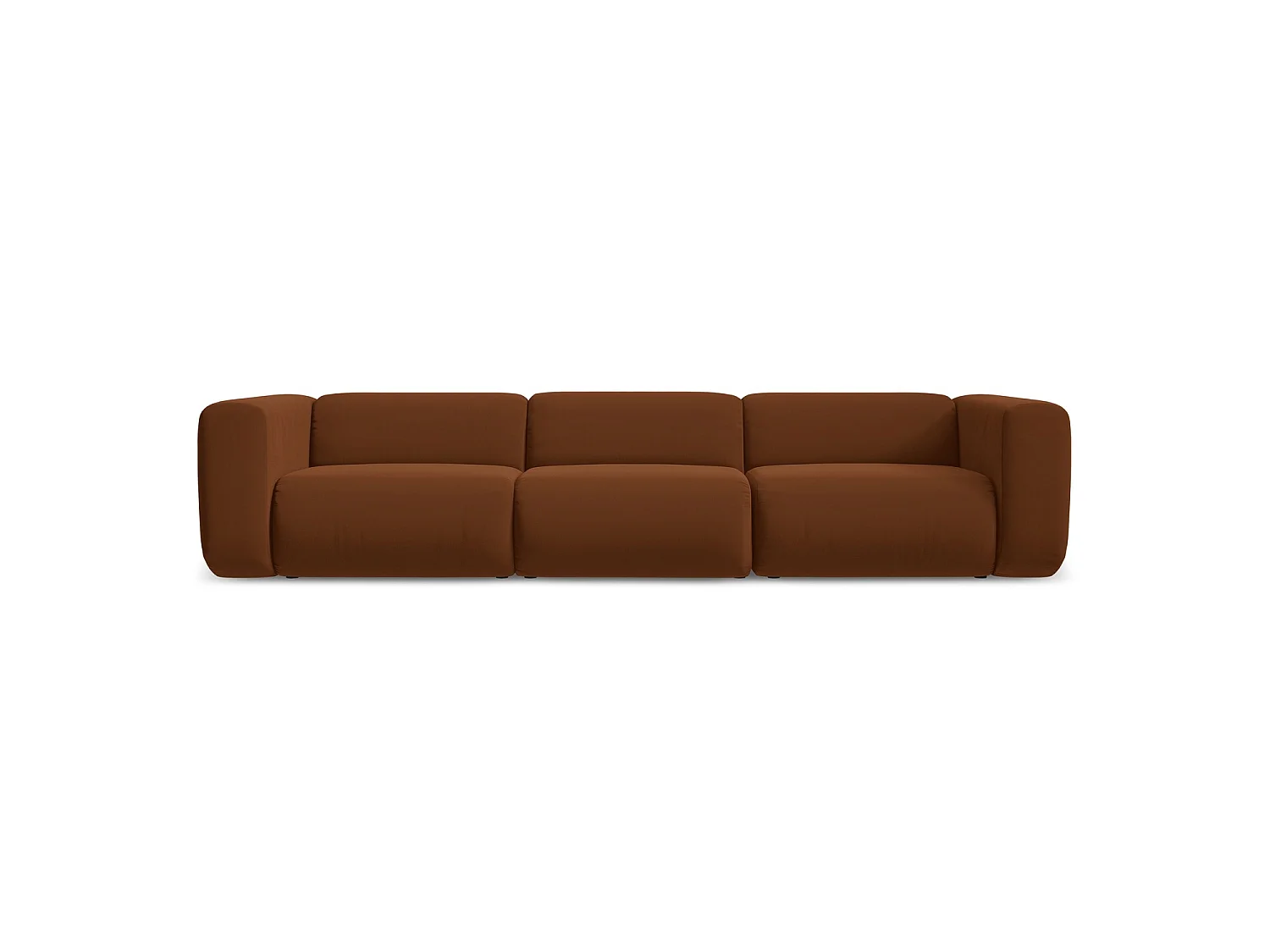 Vierzits modulaire bank van terracotta velours - BARI