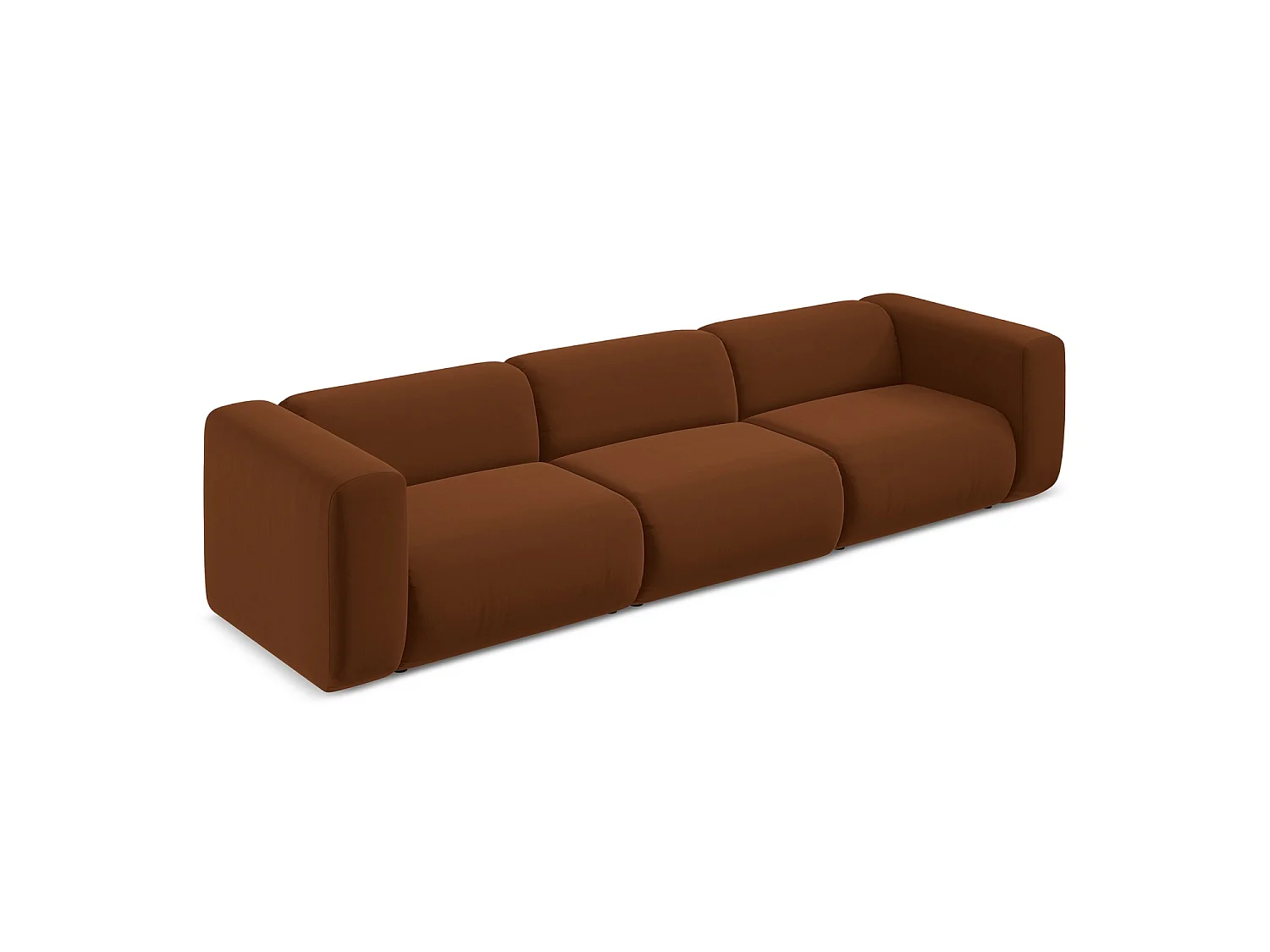 Vierzits modulaire bank van terracotta velours - BARI