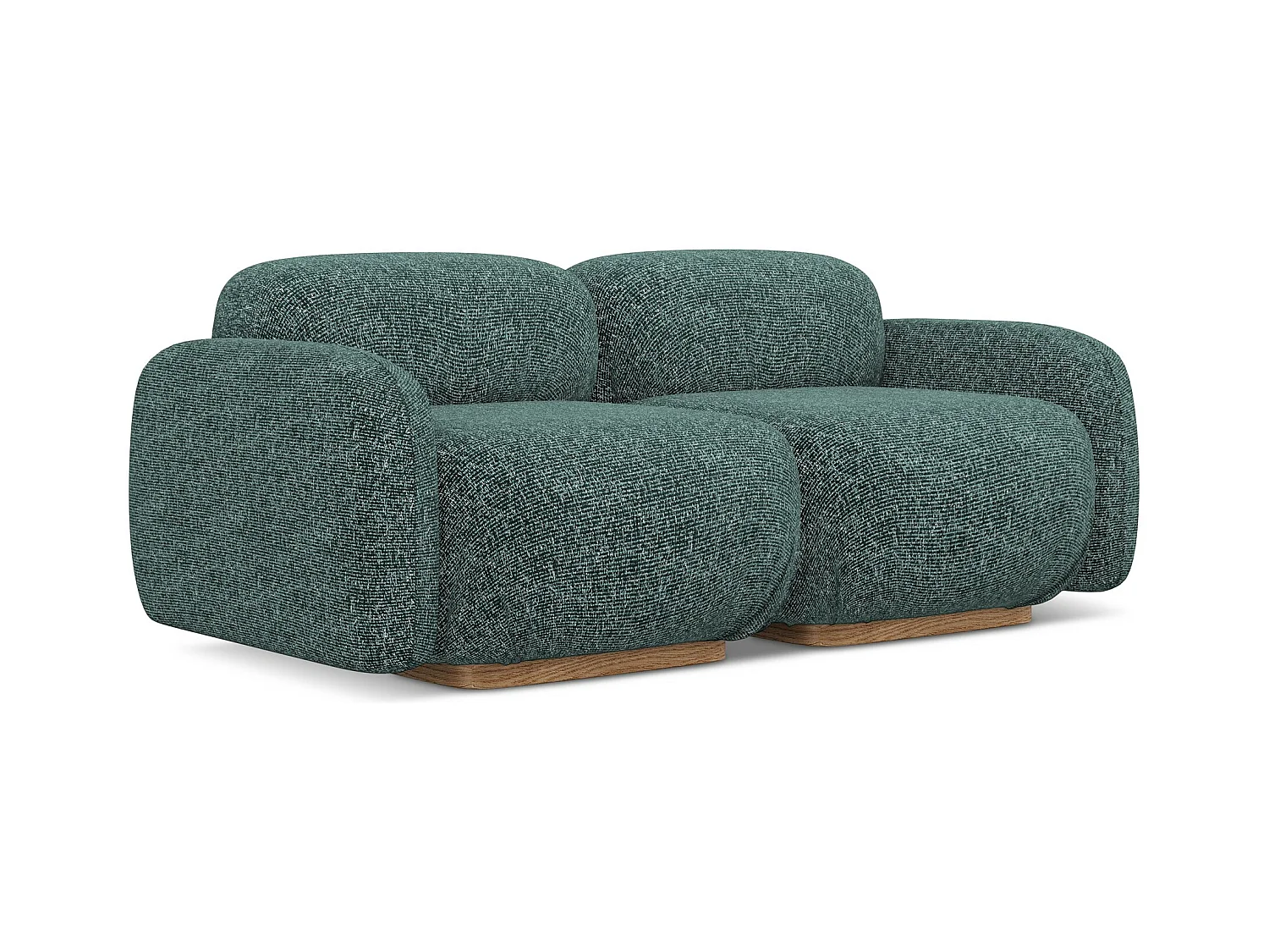 Modulares 3-Sitzer Sofa - - Strukturstoff - Jeans - AILANI
