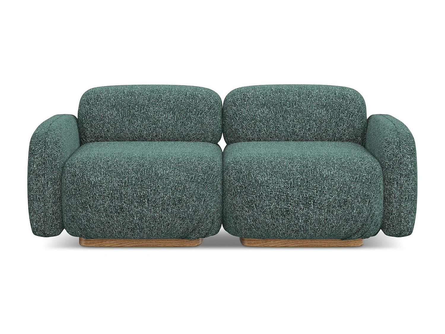 Canapé modulable 3 places en tissu texturé - jeans - AILANI