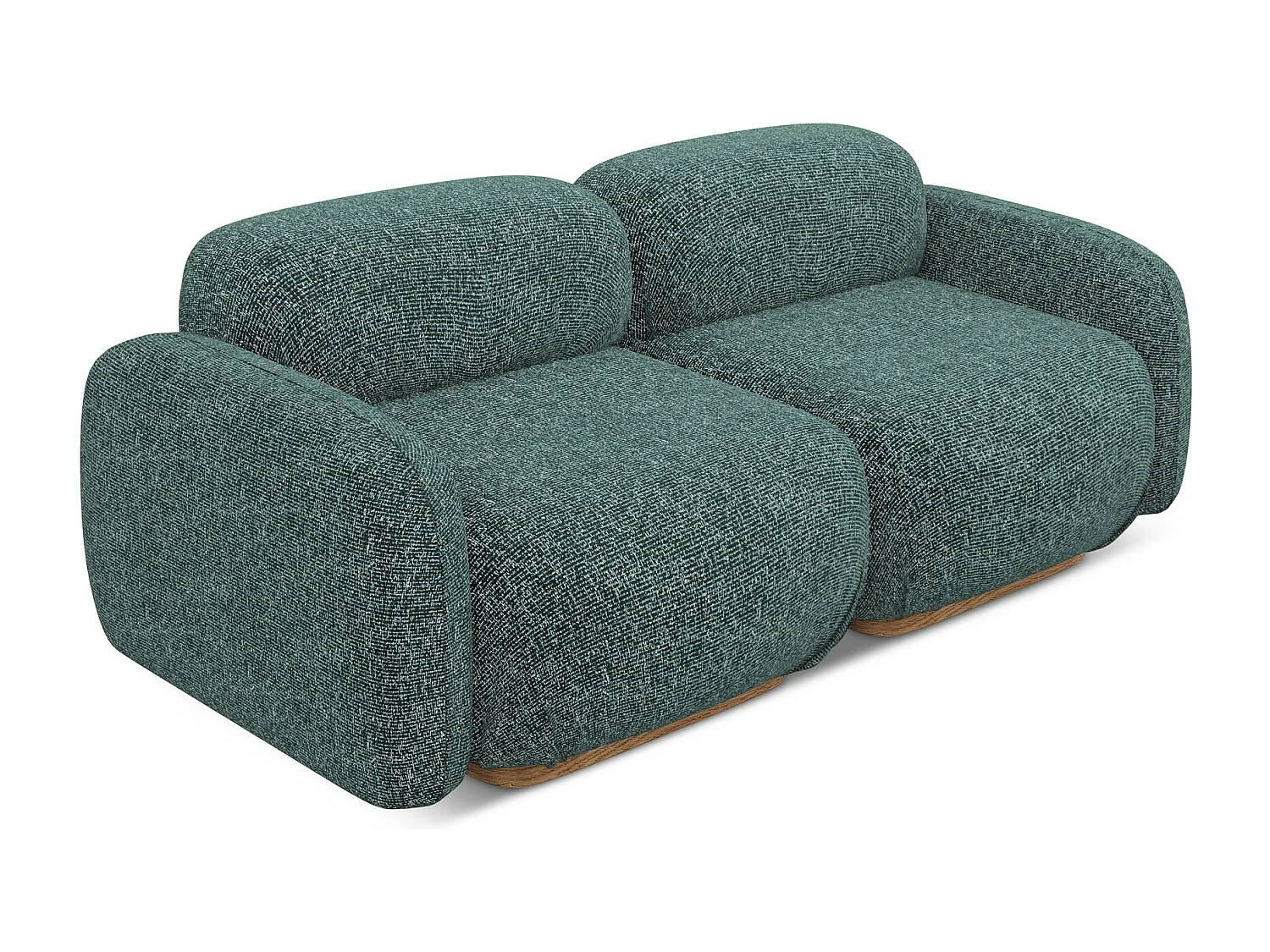 Canapé modulable 3 places en tissu texturé - jeans - AILANI