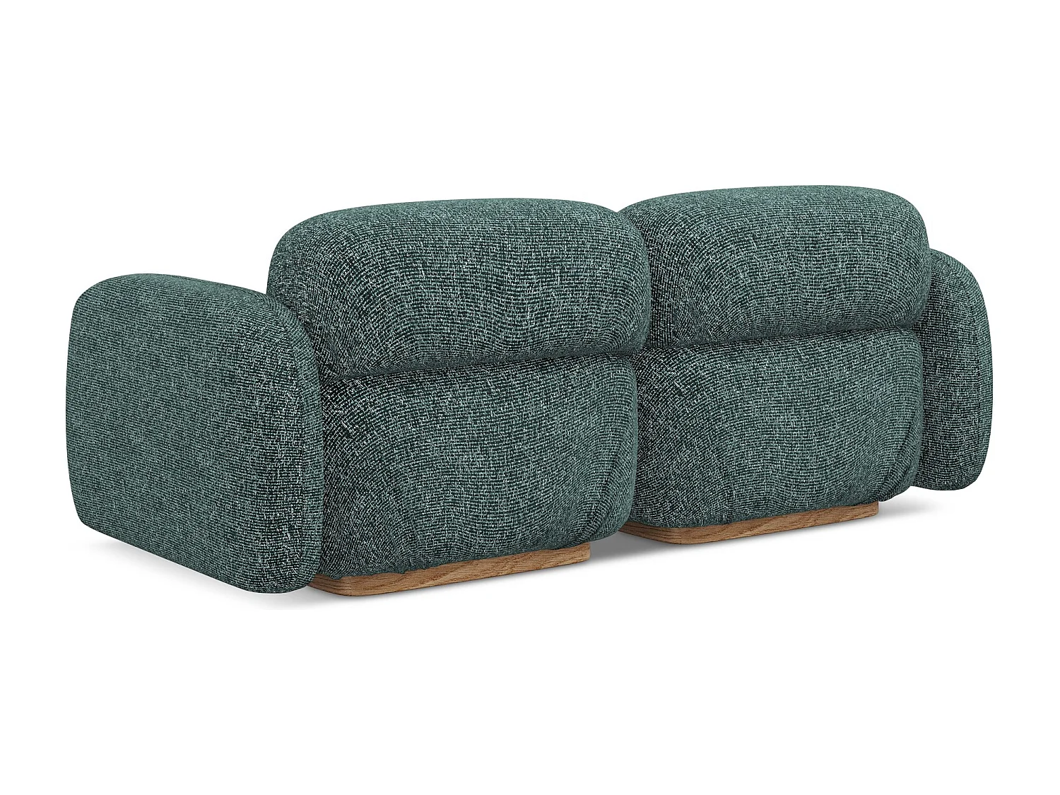 Canapé modulable 3 places en tissu texturé - jeans - AILANI