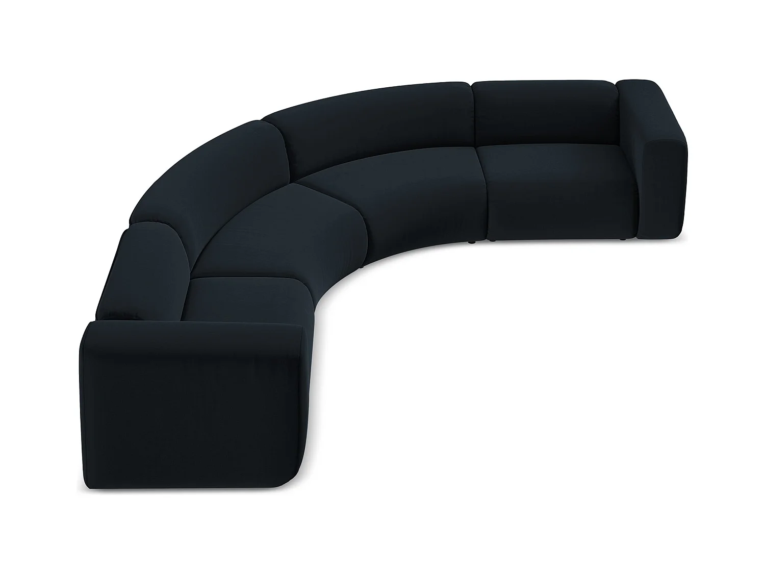 Modulares Ecksofa - - Samt - Königsblau - EKAHI