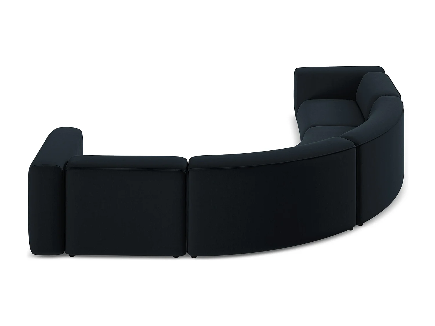 Modulares Ecksofa - - Samt - Königsblau - EKAHI