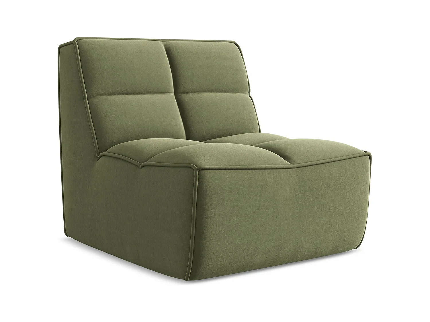 Modular - Mittelsofa - Samt - Olive - KALAI