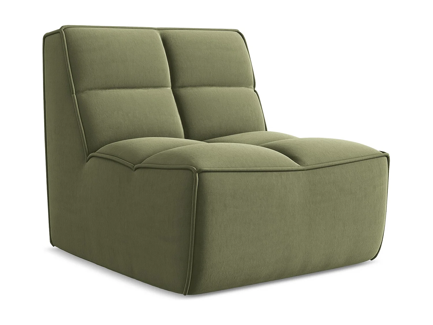 Fauteuil pour canapé modulable en velours - olive - KALAI