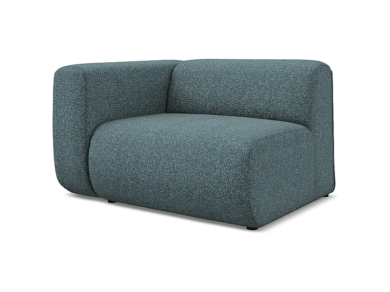 Bankmodule met armleuning links van jeans textuurstof - EKAHI