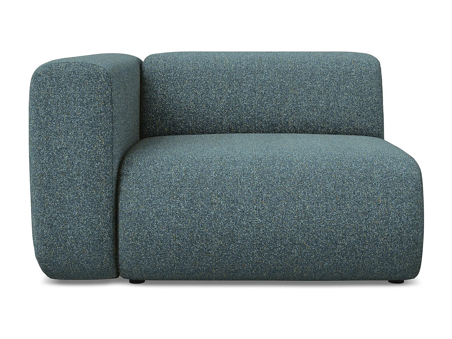 Module avec accoudoirs gauche en tissu texturé - jeans - EKAHI