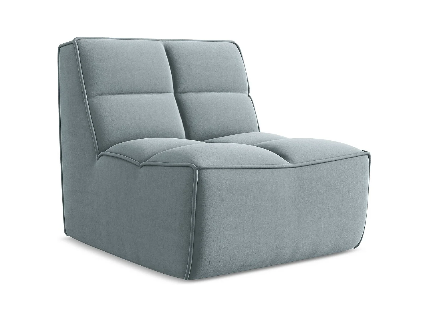 Modular - Mittelsofa - Samt - Hellblau - KALAI