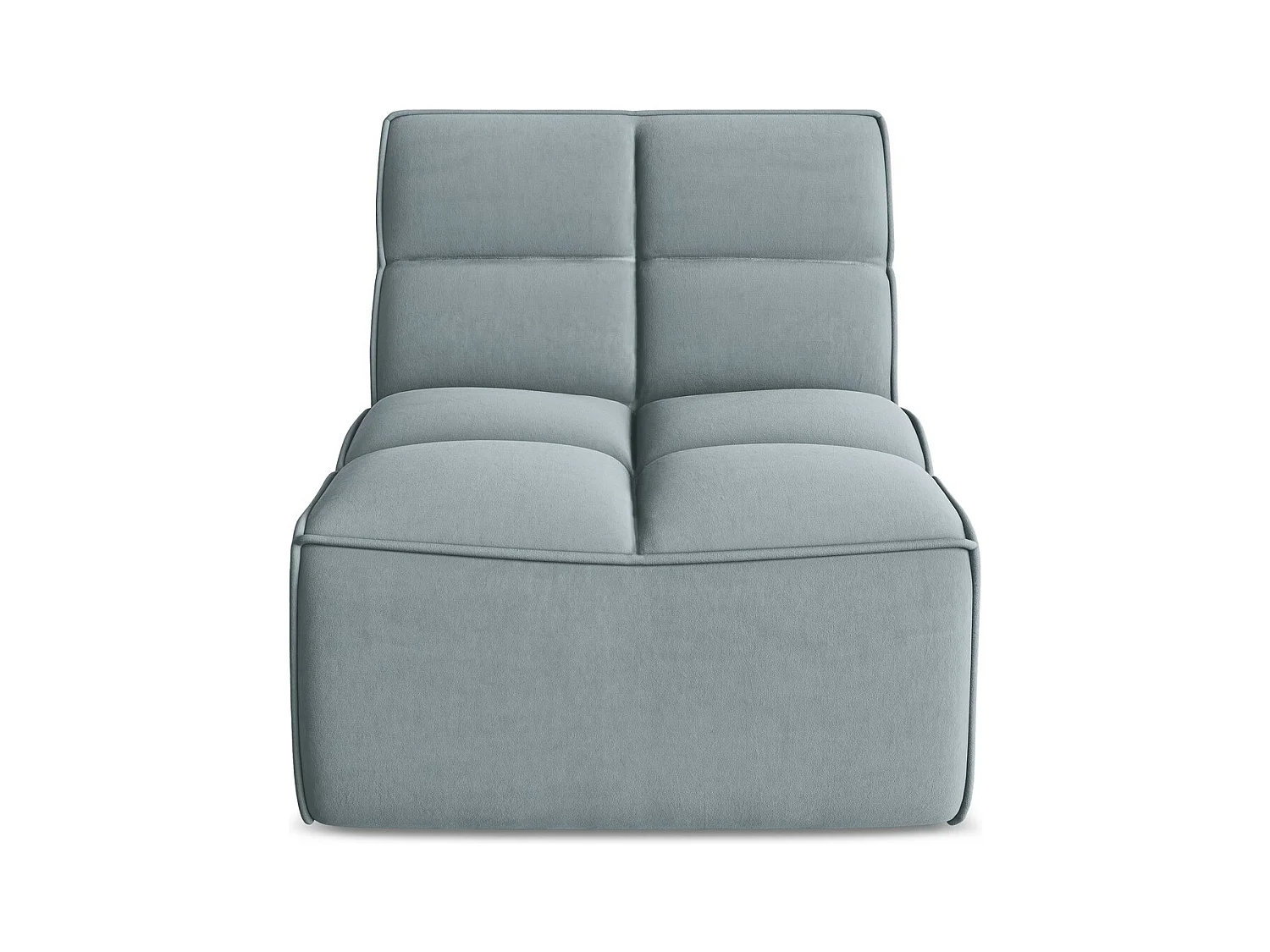Fauteuil pour canapé modulable en velours - bleu clair - KALAI